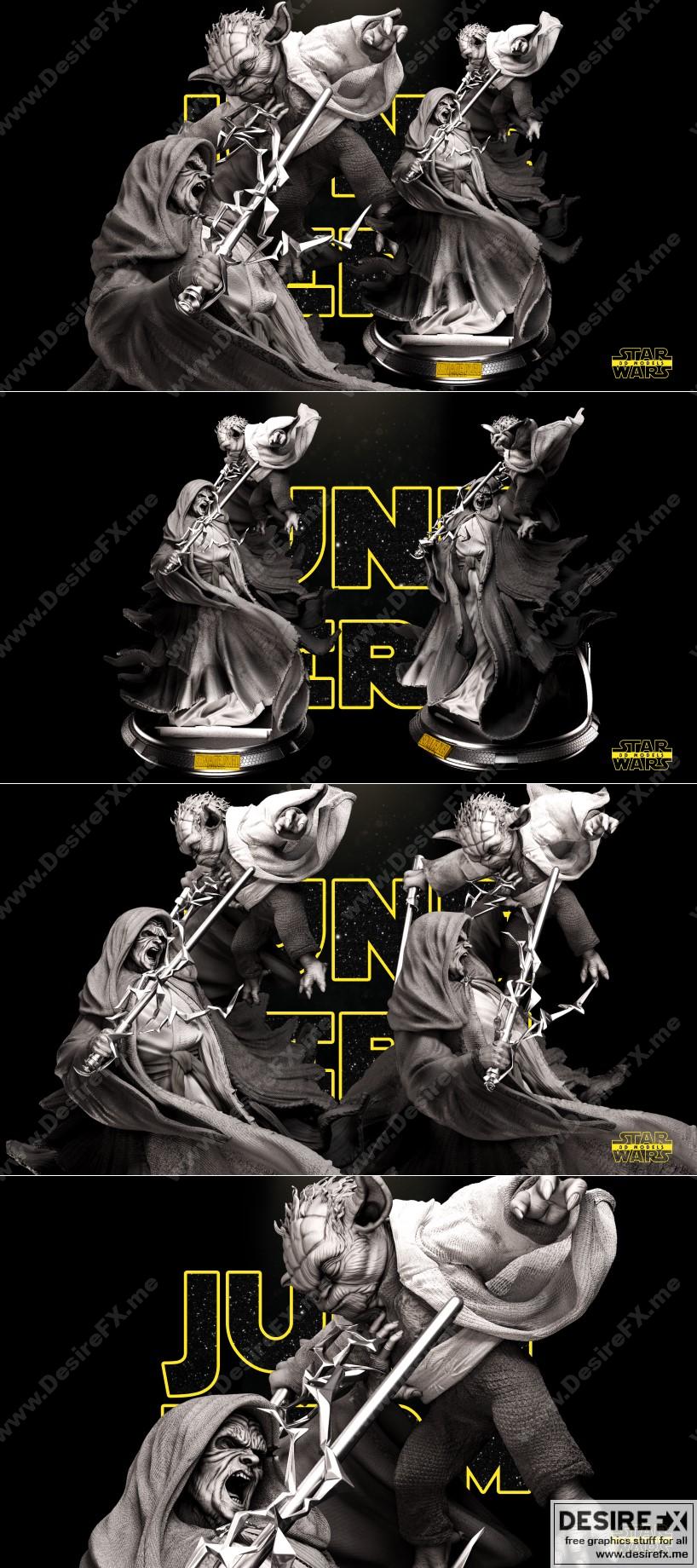 星战3D打印模型：达斯·西迪厄斯对尤达|Darth Sidious vs Yoda – Star Wars – 3d print model