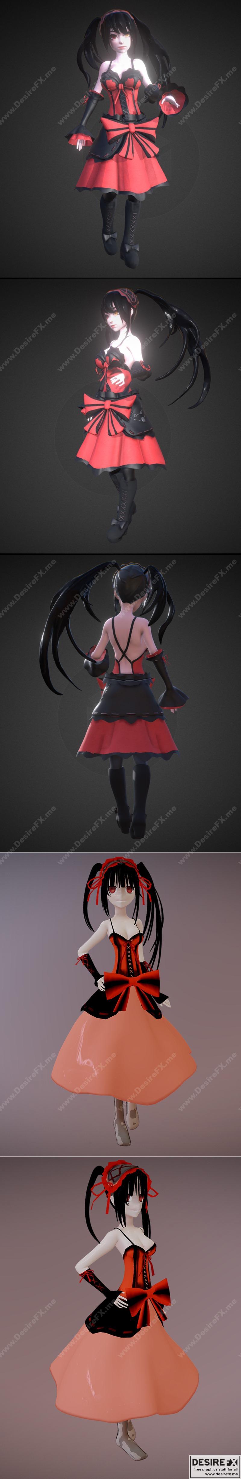 库鲁米· Tokisaki 3D打印模型|Kurumi and Kurumi Tokisaki – 3D Print Model STL