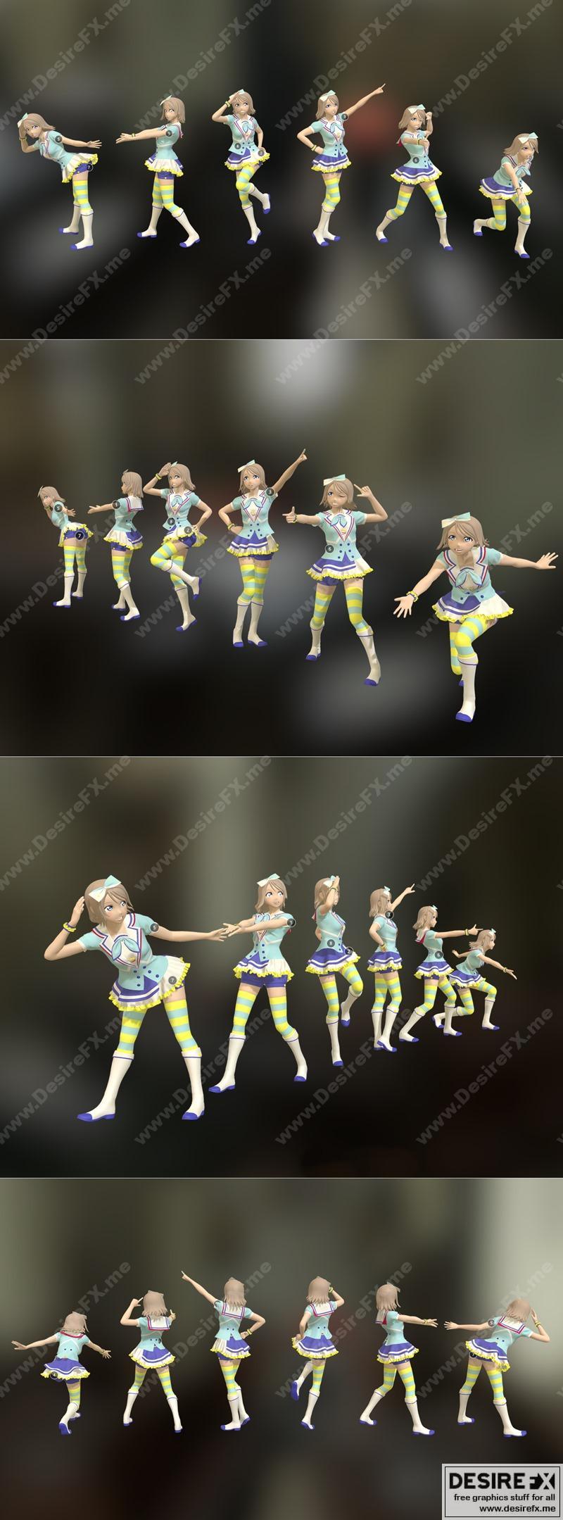 偶像6个姿势 - 3D打印模型STL|Idol 6 Poses – 3D Print Model STL
