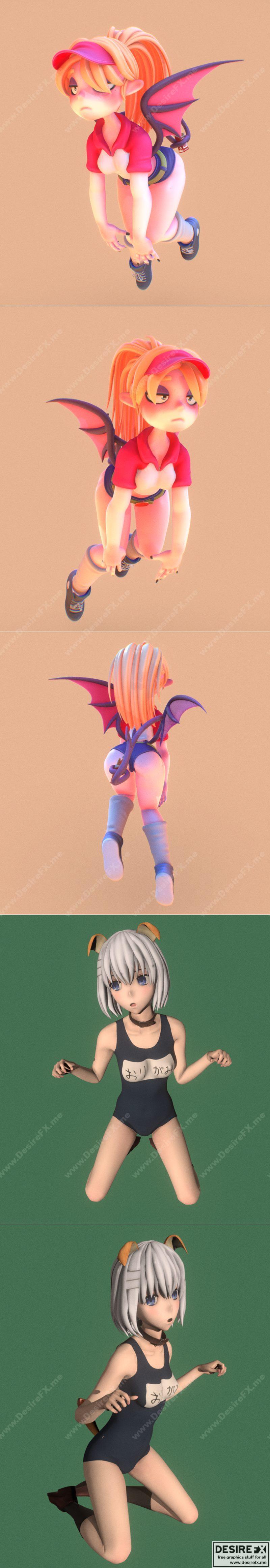 折纸式恶魔：Shyenne的3D打印模型|Shyenne The Succubus and Origami Tobiichi 02 – 3D Print Model STL