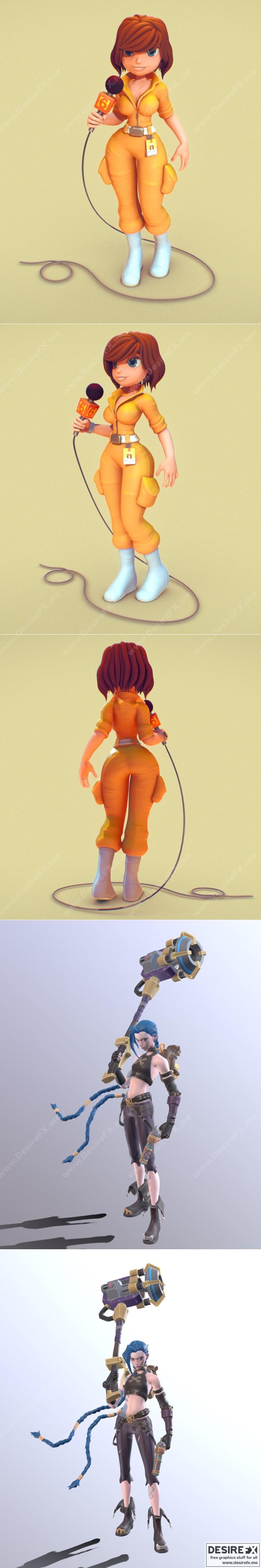 4月奥尼尔 - 青少年守卫者 - 3D打印模型|April Oneil – TMNT (1987) and Jinx – 3D Print Model STL