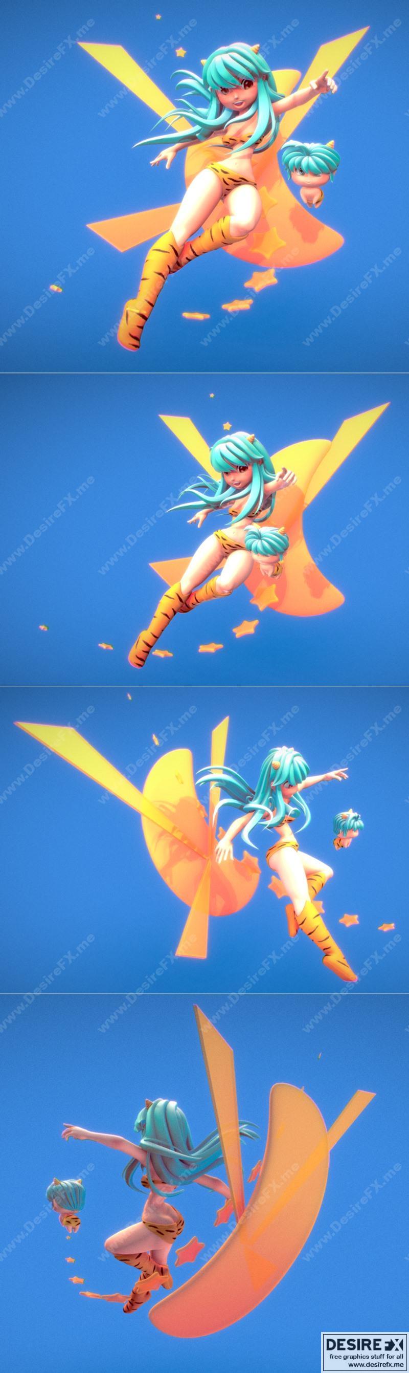 《新世纪福音战士 三丽鸥-3D打印模型》|Urusei Yatsura – Lamu-Jariten – 3D Print Model STL