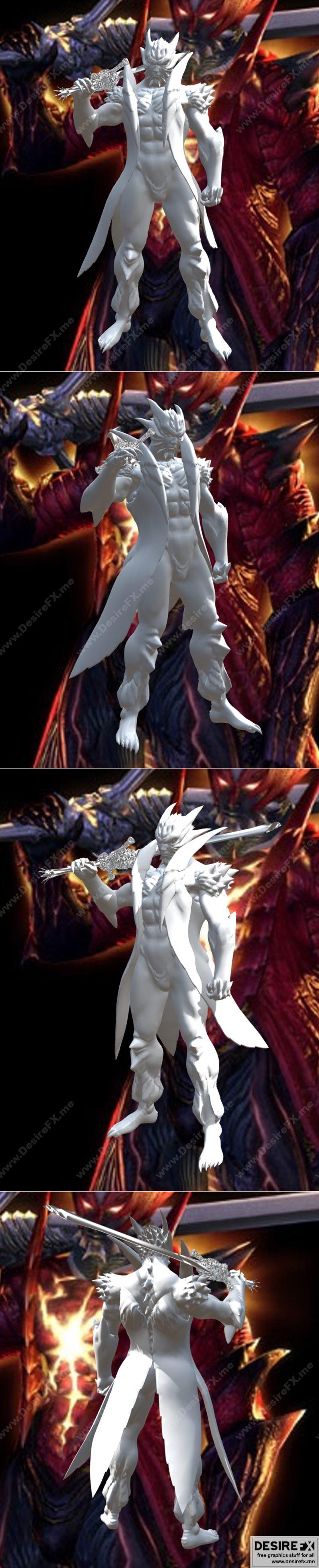 Devil May Cry 4 - 炼狱恶魔形态 3D打印模型|Devil May Cry IV – Dante Devil Form – 3D Print Model STL