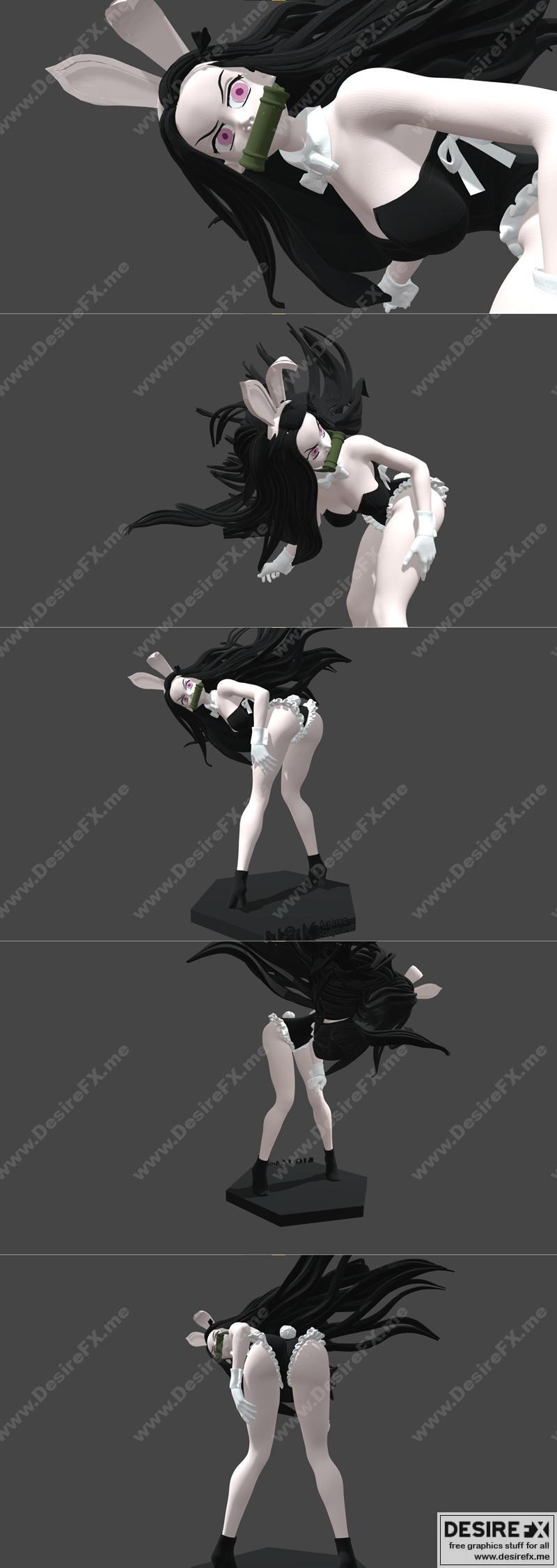 《鬼灭之刃·祢豆子 3D打印模型》|Nezuko Bunny – 3D Print Model STL