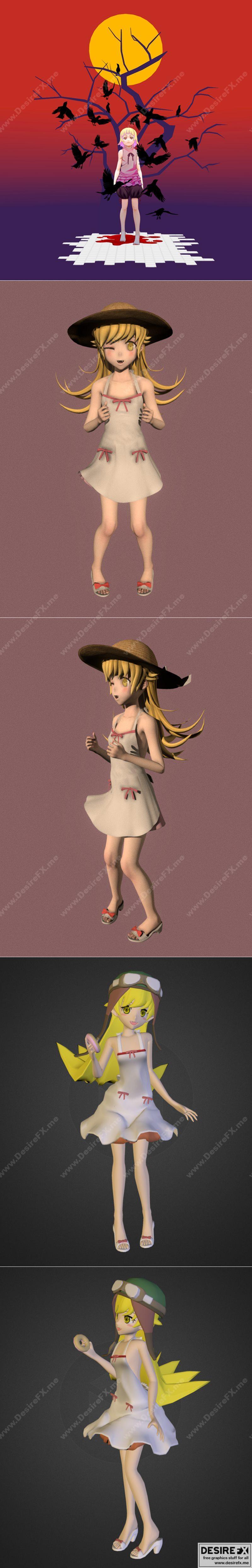 oshino shinobu 3D打印模型集|Shinobu Oshino Pack – 3D Print Model STL