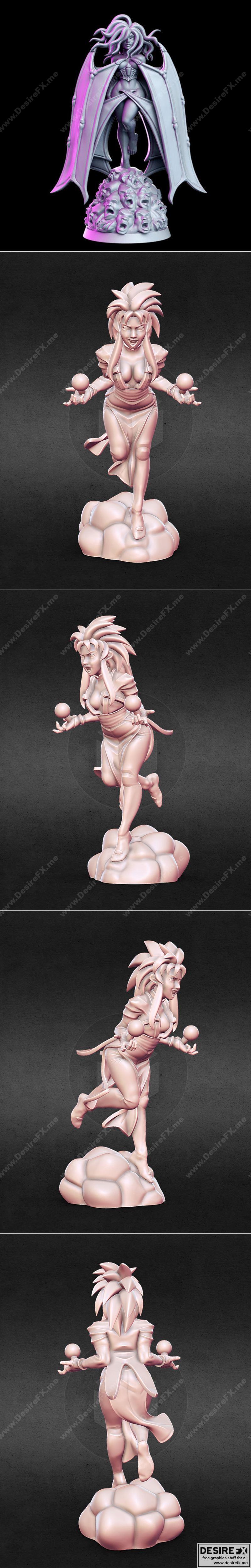 《天体战士与莉可 3D打印模型》|Salanith and Ryoko from Tenchi Muyo – 3D Print Model STL