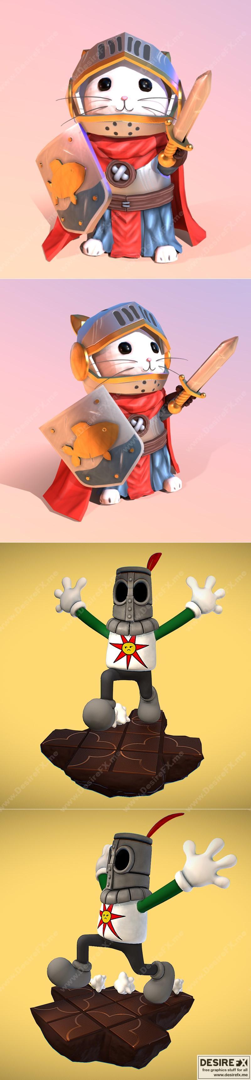 Sir Pouncealot与Solaire 3D打印模型|Sir Pouncealot and Solaire – 3D Print Model STL