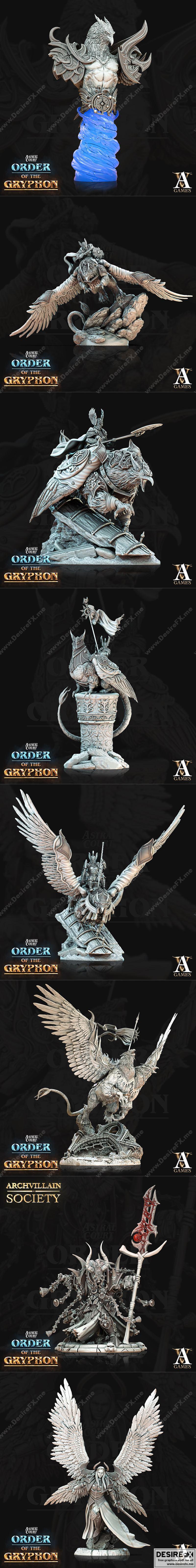 Archvillain Games《星界法庭》 Gryphon秩序 3D打印模型|Archvillain Games – Astral Court – Order of the Gryphon – 3D Print Model STL