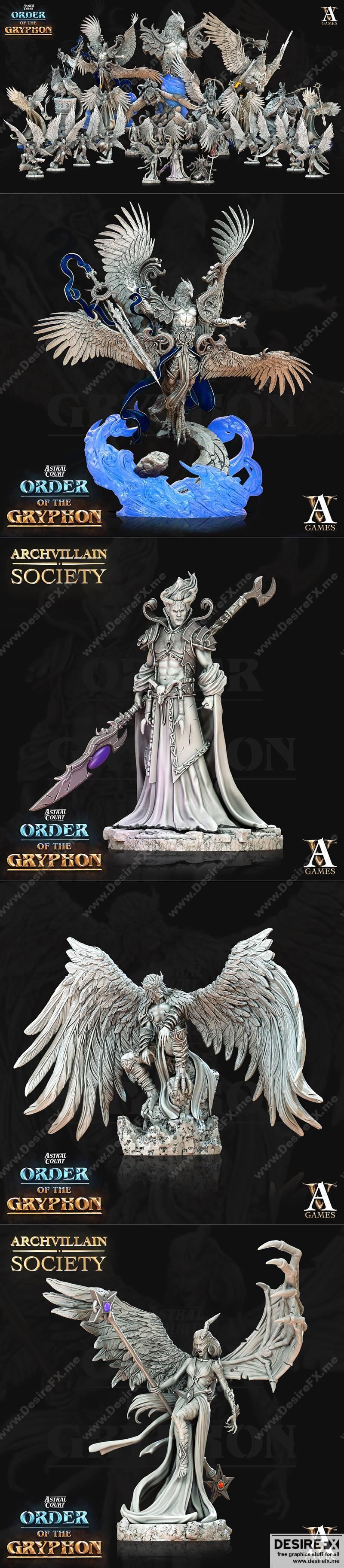Archvillain Games《星界法庭》 Gryphon秩序 3D打印模型|Archvillain Games – Astral Court – Order of the Gryphon – 3D Print Model STL