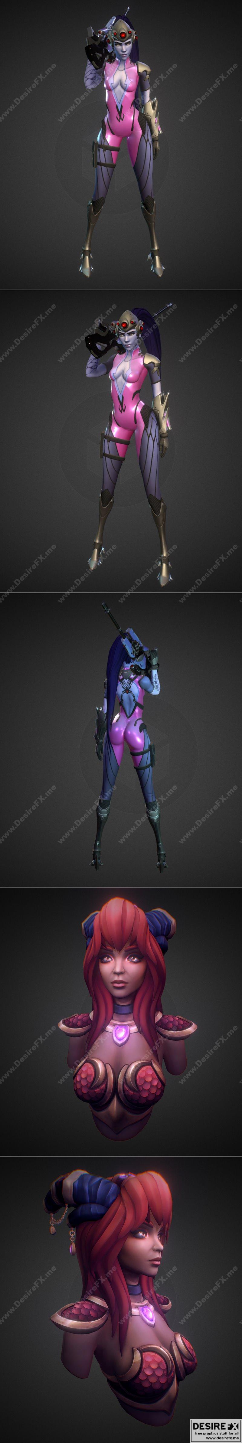 Overwatch角色Widowmaker与Alexstrasza生命绑定者3D打印模型|Widowmaker – OVERWATCH Fan Art and Alexstrasza the Life-Binder – 3D Print Model STL