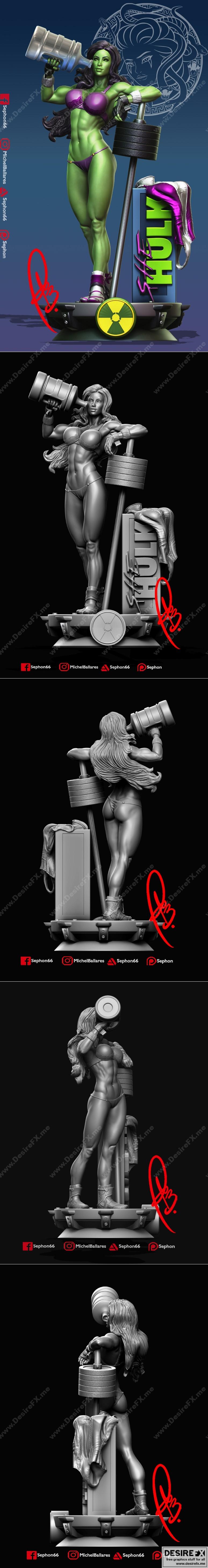 漫威她 Hulk 3D打印模型|Marvel She Hulk – 3d print model