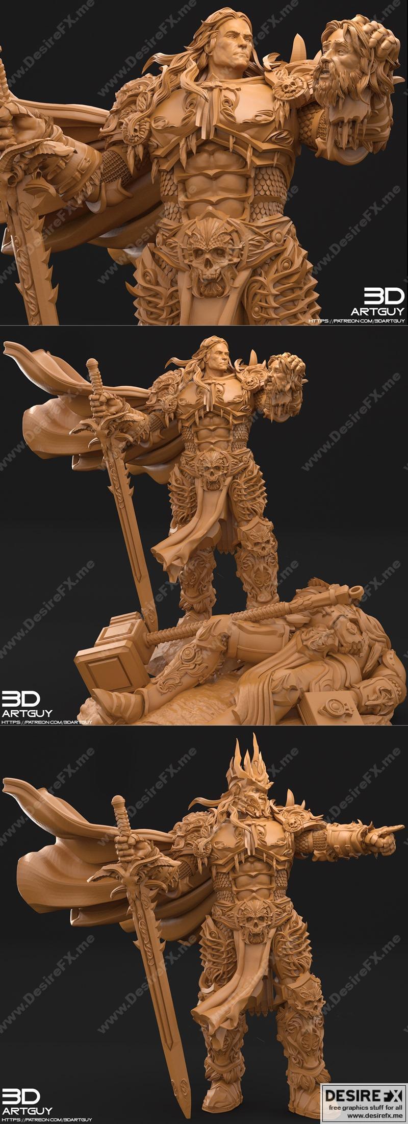 3D打印模型：背叛者王姿态一与姿态二|3DArtGuy – Betrayer King Pose One and Pose Two – 3D Print Model STL