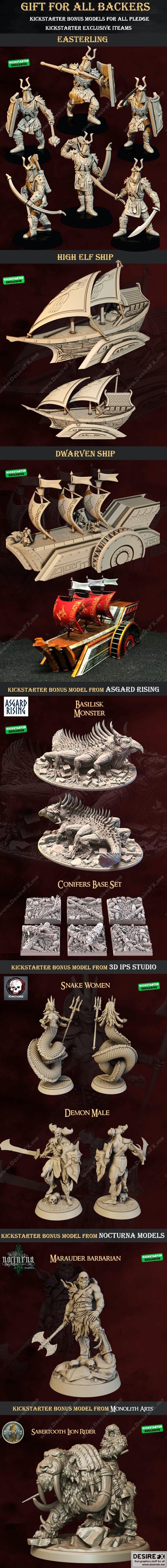 高精灵 vs 矮人 3D打印模型|The Master Forge – High Elves vs Dwarfs – 3D Print Model STL