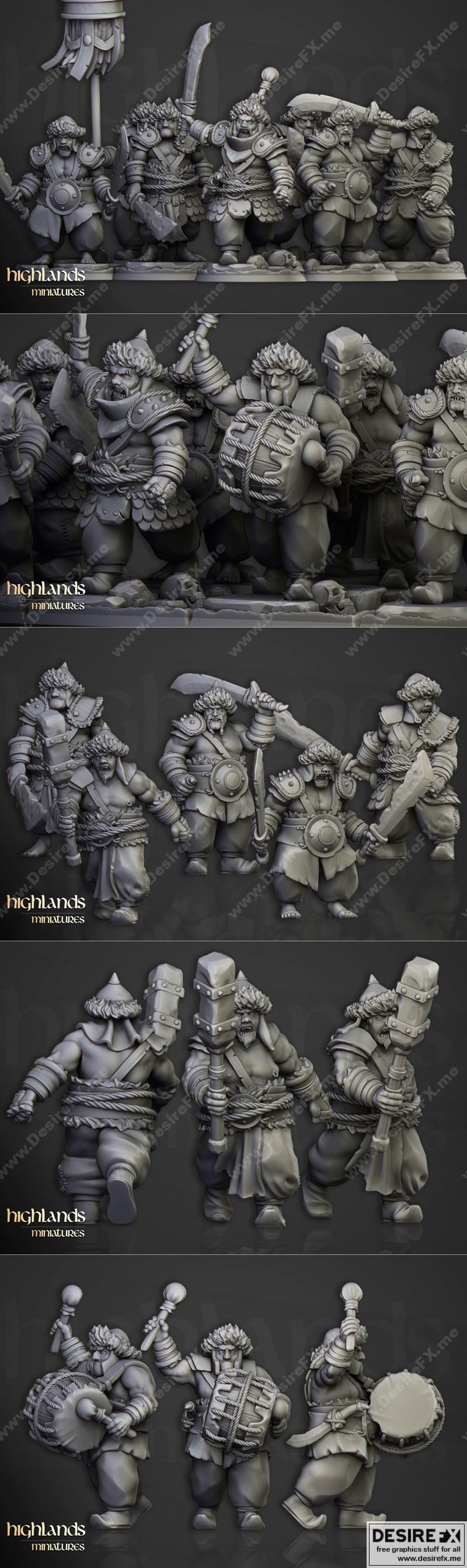 哈扎里亚战士3D打印模型|Highlands Miniatures – Khazarian Warriors – 3D Print Model STL