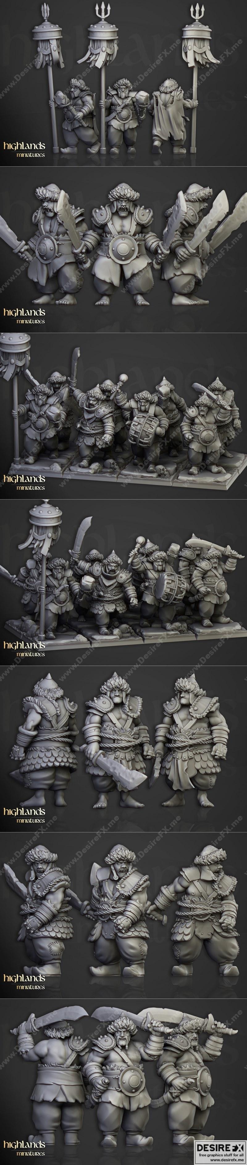 哈扎里亚战士3D打印模型|Highlands Miniatures – Khazarian Warriors – 3D Print Model STL