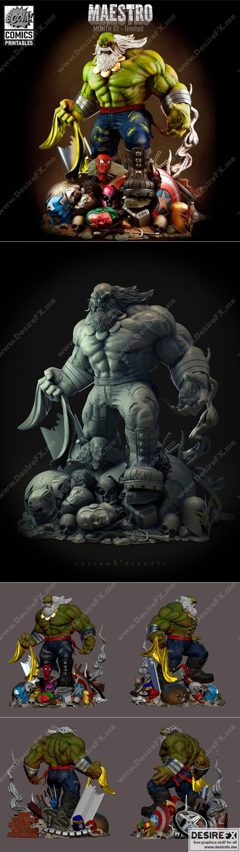 玛格斯 Hulk 3D打印模型|Maestro Hulk – 3D Print Model STL
