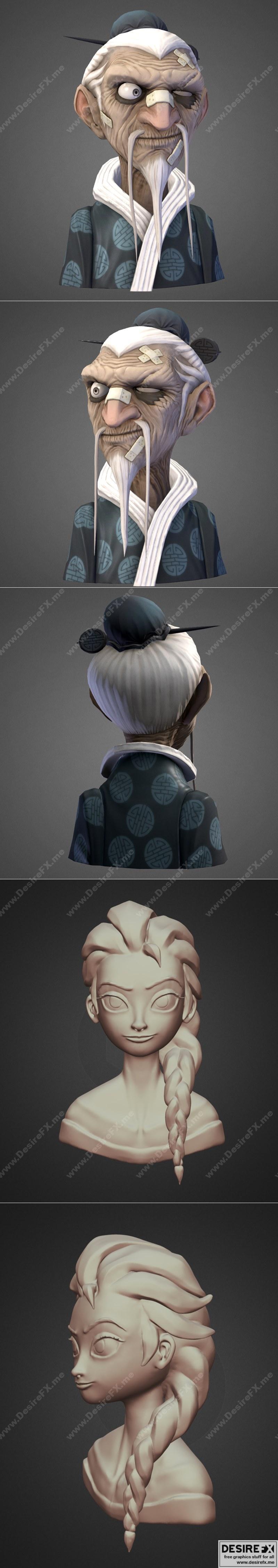 功夫大师与冰雪皇后——3D打印模型|Kung Fu Master and Elsa – 3D Print Model STL