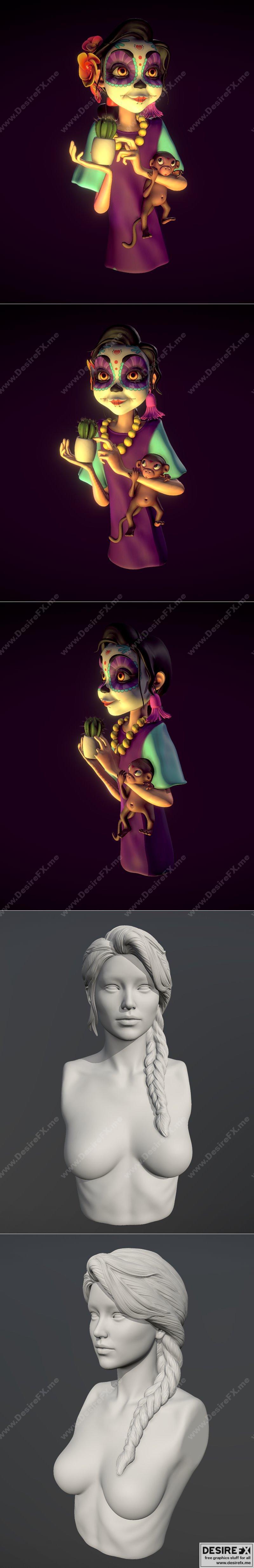 Katrina概念设计与发型 09 - 3D打印模型STL|Katrina concept and Hair 09 – 3D Print Model STL