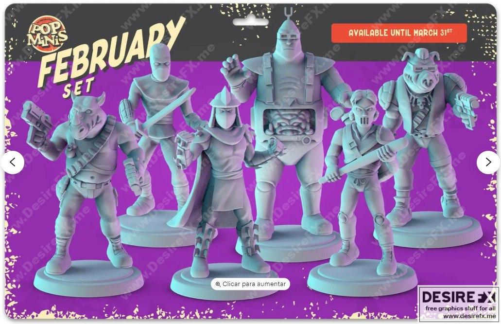 Pop Minis- 变形金刚反派角色3D打印模型|Pop Minis- TMNT Villains