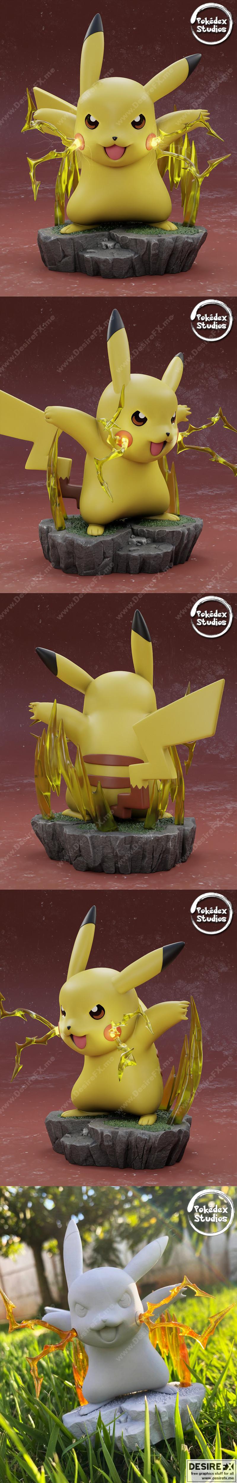 宝可梦：皮卡丘 3D打印模型|Pikachu Pokédex Studios