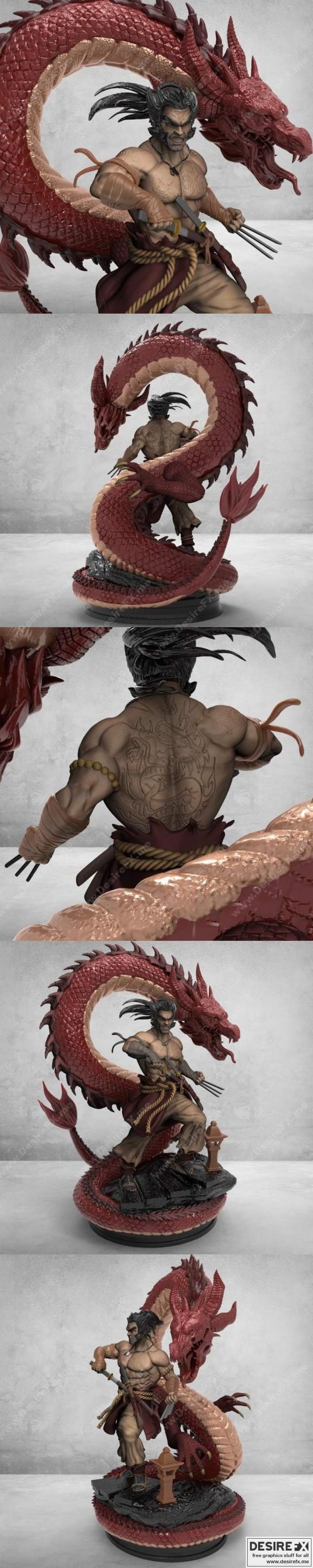 龙与狼人：3D打印模型作品|Wolverine dragon