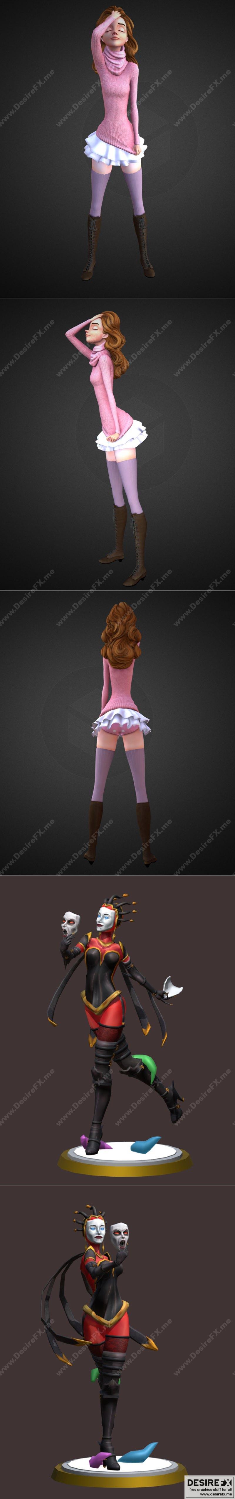 Hexadecimal 3D打印模型：女孩角色复刻版|Girl and Hexadecimal – Reboot – 3D Print Model STL