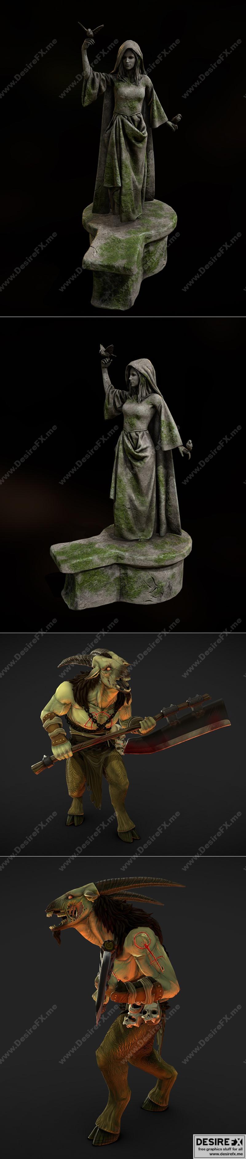 夜之神殿与卡扎拉山羊人迪亚波罗 IV 3D打印模型|Shrine of Nocturnal and Khazra Goatman Diablo IV fan art – 3D Print Model STL