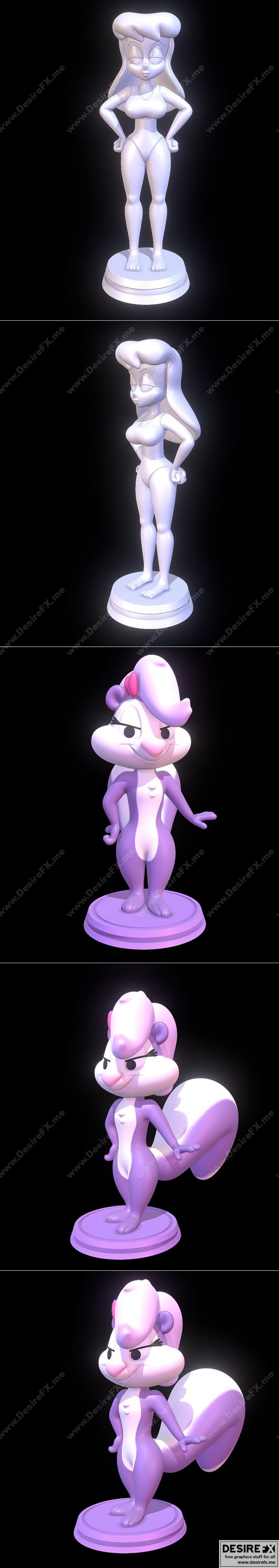 3D打印模型：Animaniacs与Fifi La Fume角色收藏|Hello Nurse – Animaniacs and Fifi La Fume – Tiny Toons Adventures – 3D Print Model STL