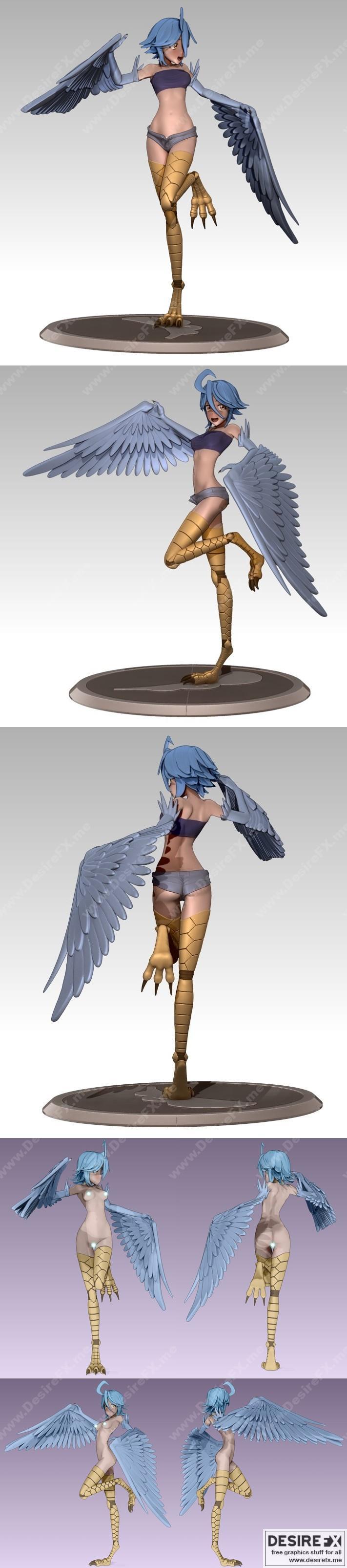 怪物女孩Papi 3D打印模型|Monster Musume Papi – 3D Print Model STL