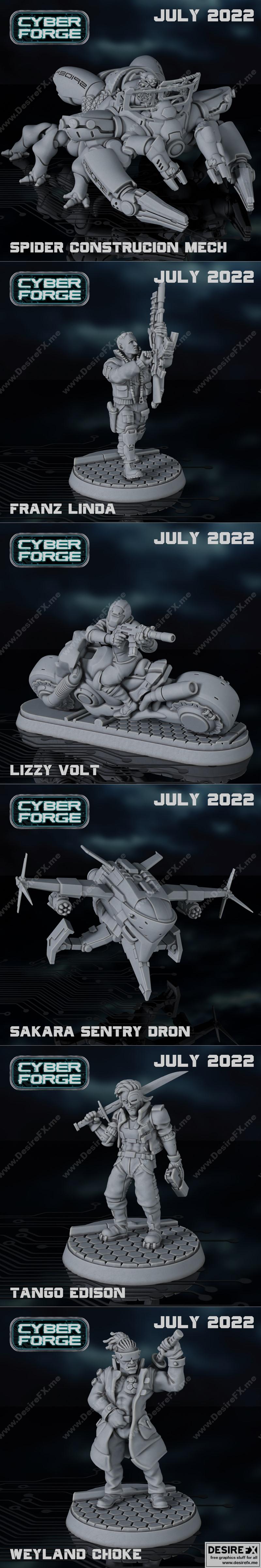 赛博锻炉 - 七月2022角色包 - 3D打印模型 STL|Cyber Forge – Character Pack July 2022 – 3D Print Model STL