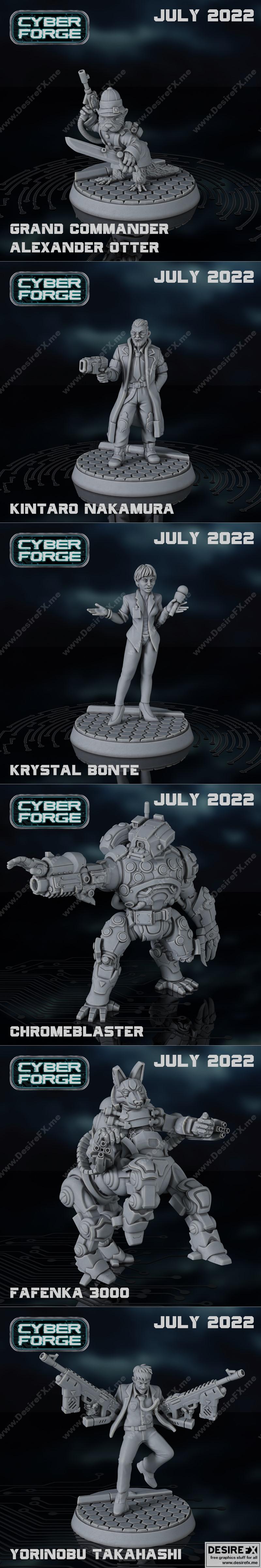 赛博锻炉 - 七月2022角色包 - 3D打印模型 STL|Cyber Forge – Character Pack July 2022 – 3D Print Model STL