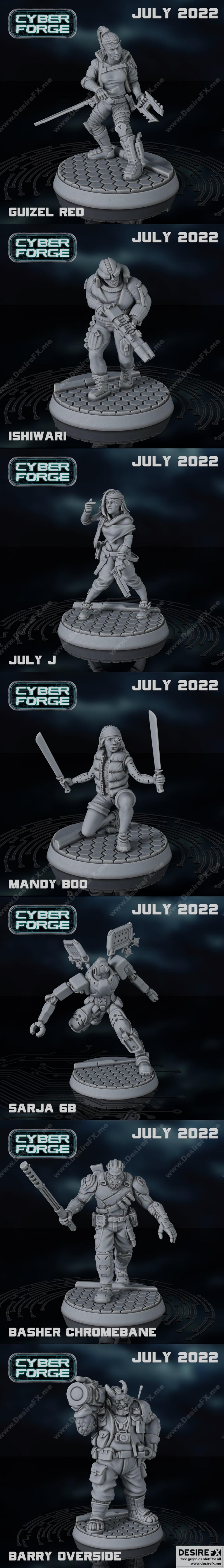 赛博锻炉 - 七月2022角色包 - 3D打印模型 STL|Cyber Forge – Character Pack July 2022 – 3D Print Model STL