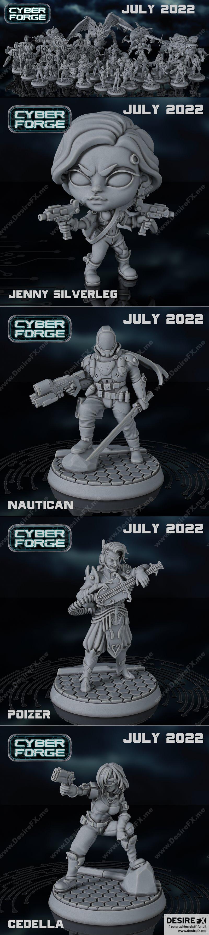 赛博锻炉 - 七月2022角色包 - 3D打印模型 STL|Cyber Forge – Character Pack July 2022 – 3D Print Model STL