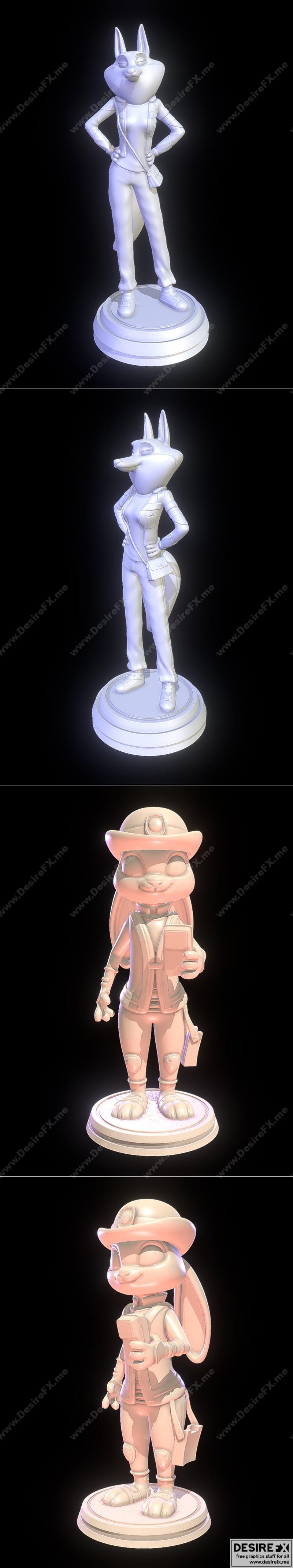 《疯狂动物城》玉兔警官 3D打印模型|Porsha Crystal – Sing 2 and Judy Hopps Meter Maid – Zootopia – 3D Print Model STL