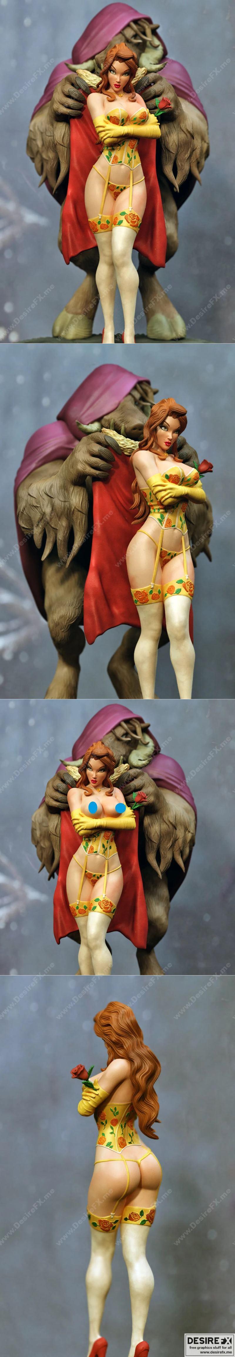 Beast之吻 3D打印模型|Beauty and the Beast – 3D Print Model STL