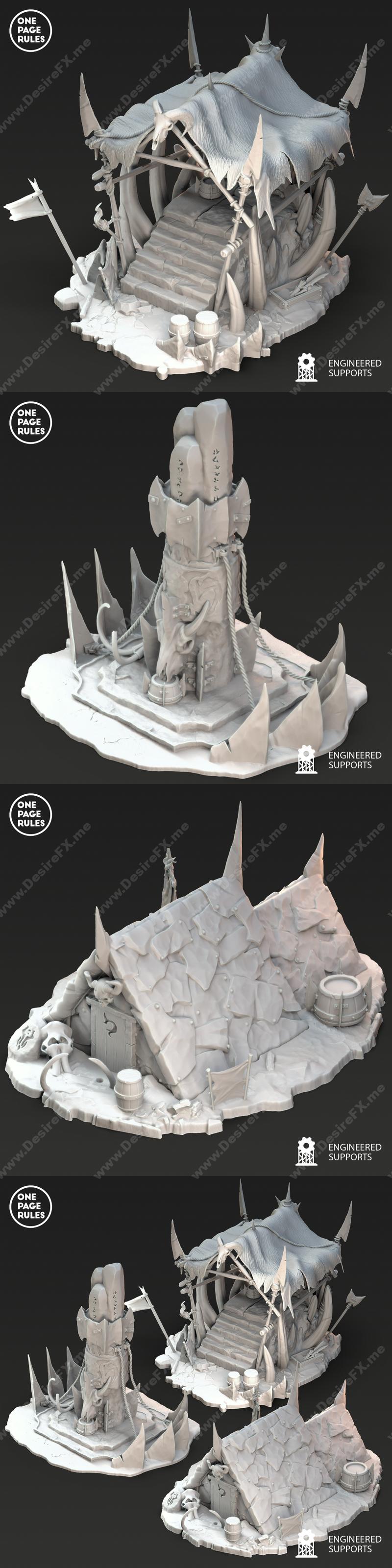 One Page Rules – Beastmen – Medium Terrain  
中文标题：One Page Rules Beastmen 中等地形3D打印模型|One Page Rules – Beastmen – Medium Terrain