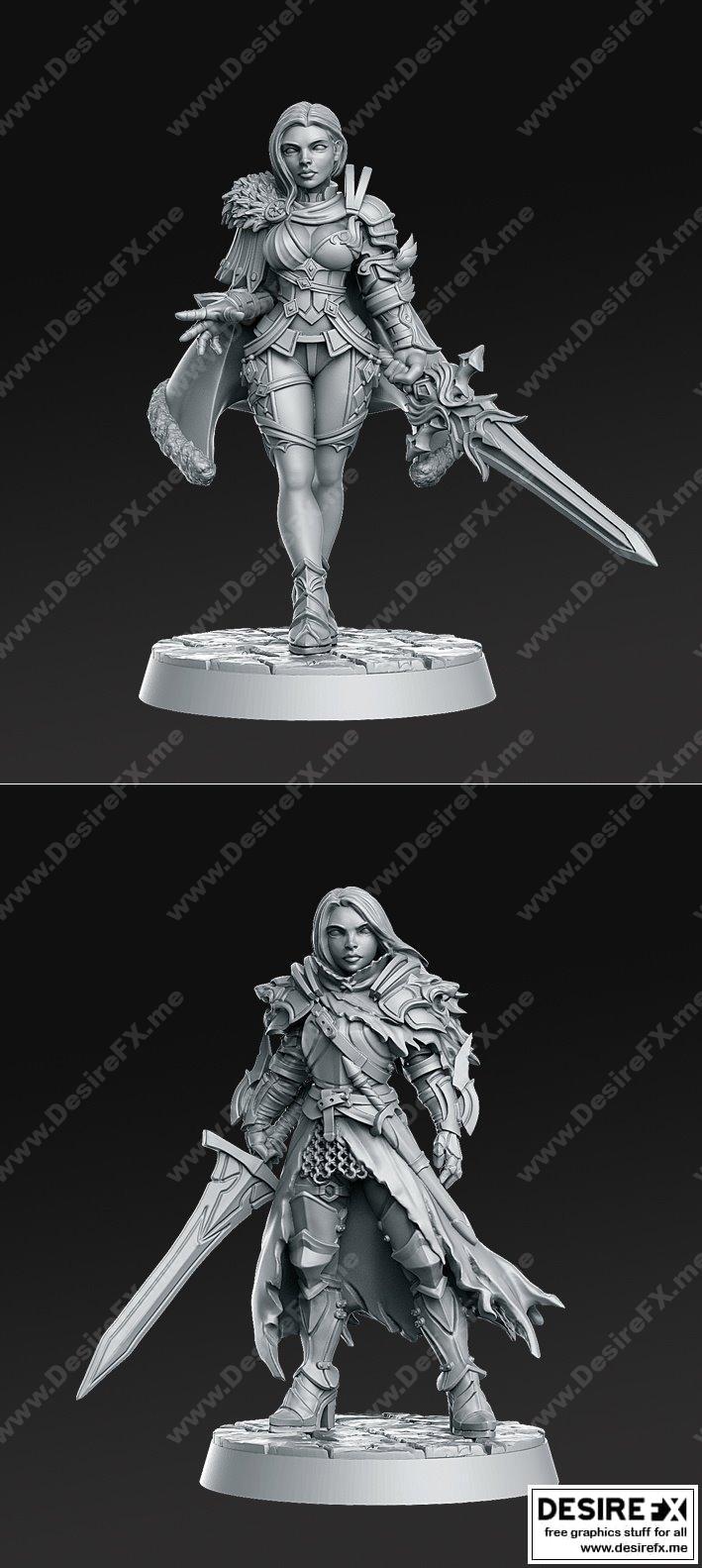 莱安娜与莉迪亚：狮心3D打印模型|Leanne and Lydia the Lioness – 3D Print Model STL