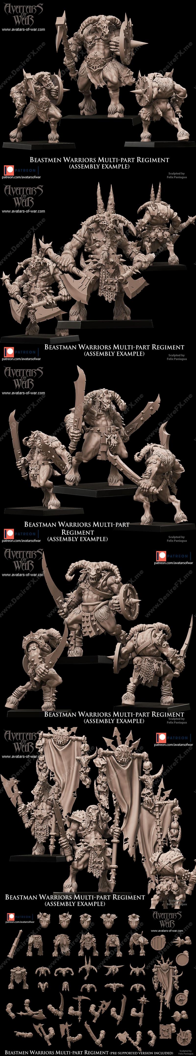 战争之兽——兽人战士 3D打印模型|Avatar of War – Beastman Warriors – april 2022