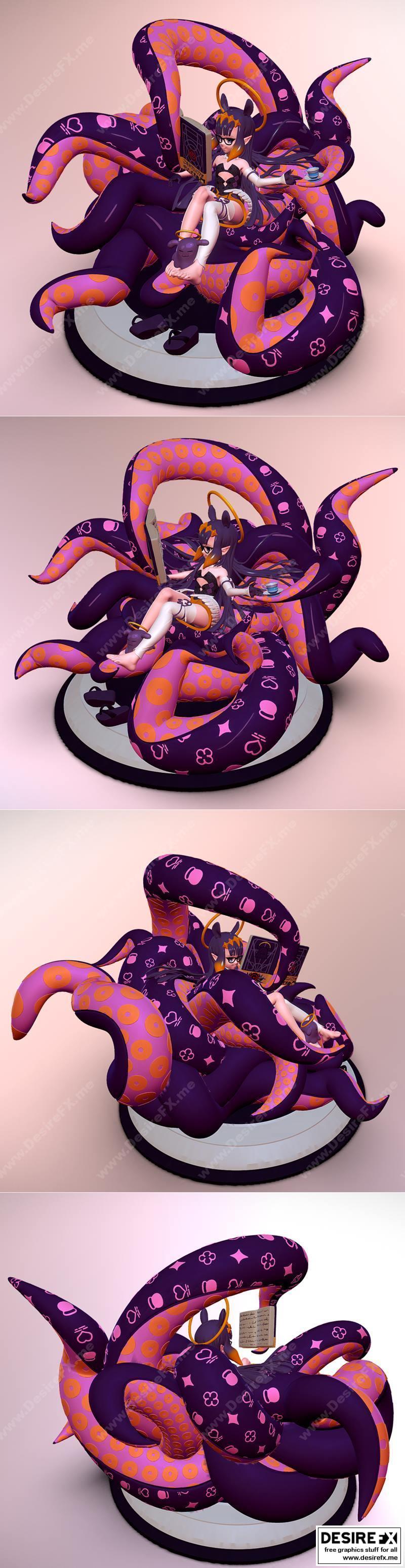 Ninomae Ina’nis – Leisure Time Fanart – 3D Print Model STL
