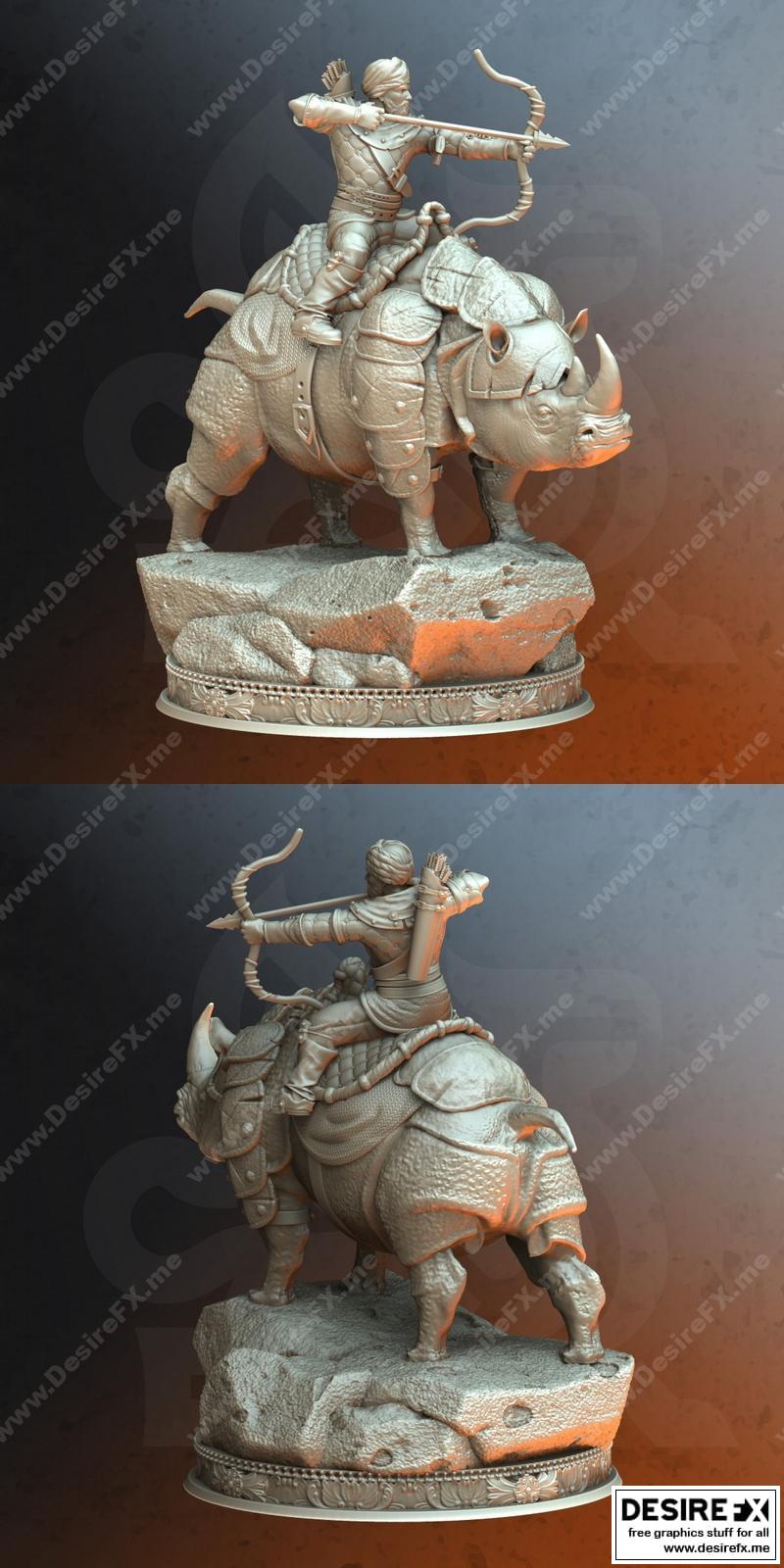 犀牛骑士3D打印模型|Rhino Rider