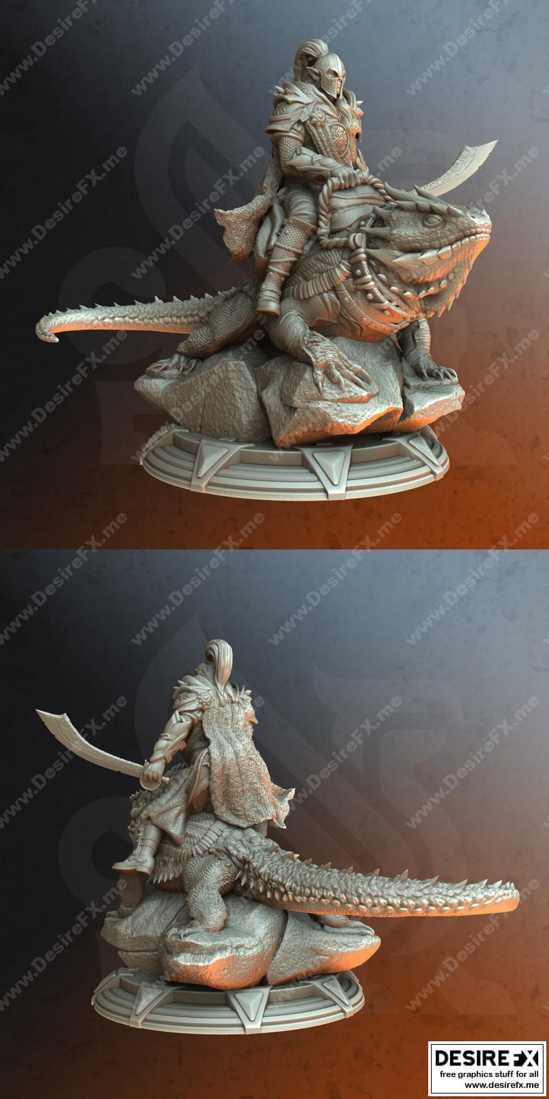 Dreytin《蜥蜴骑手》3D打印模型|Lizard Rider – Dreytin