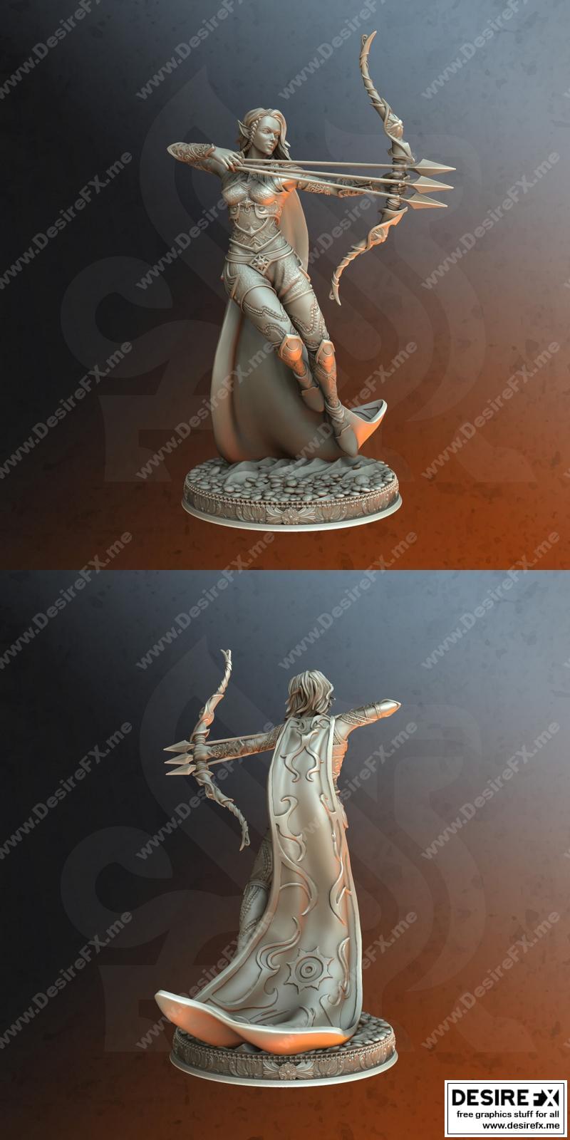 神圣弓手——萨蕾娜 3D打印模型|Divine Archer – Sairena