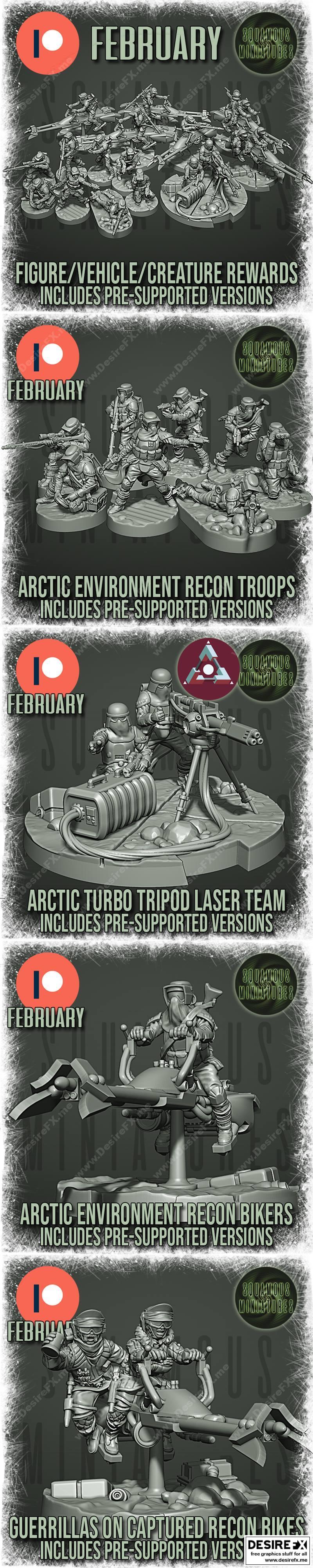 鳞甲迷你模型 2022年2月 3D打印模型 STL|Squamous Miniatures February 2022 – 3D Print Model STL