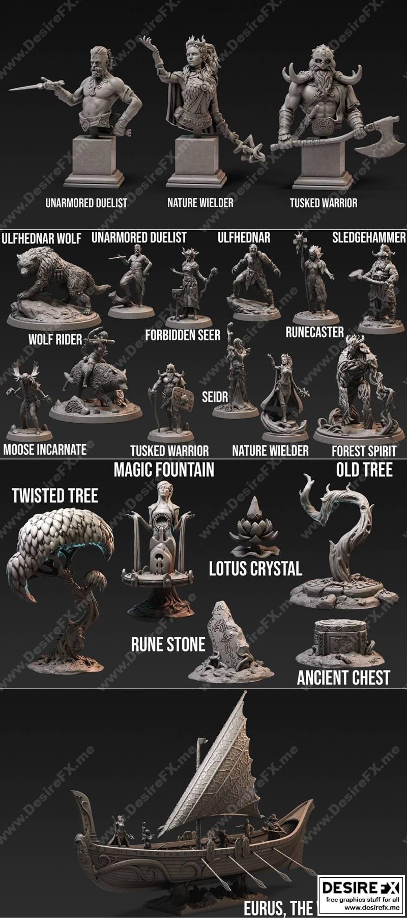 洛特工作室 - 瓦尔哈拉 - 斯韦特林森林部族 - 3D打印模型|Loot Studios – Valhalla – Swerting Forest Tribe – 3D Print Model STL