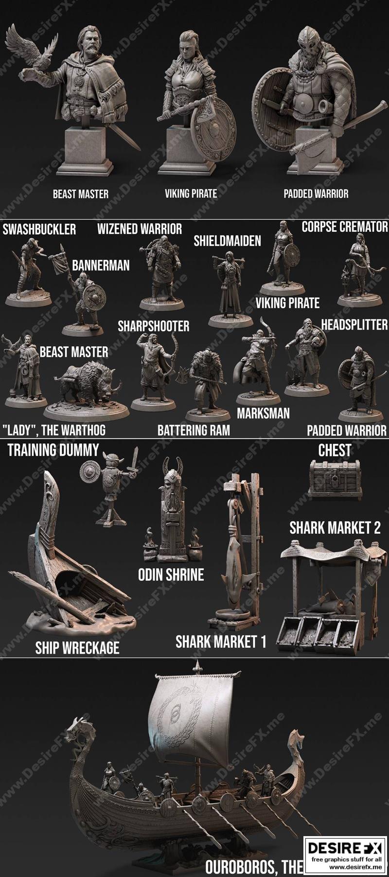 洛特工作室 - 瓦尔哈拉 - 阿斯克隆海部落 3D打印模型|Loot Studios – Valhalla – Askelung Sea Tribe – 3D Print Model STL