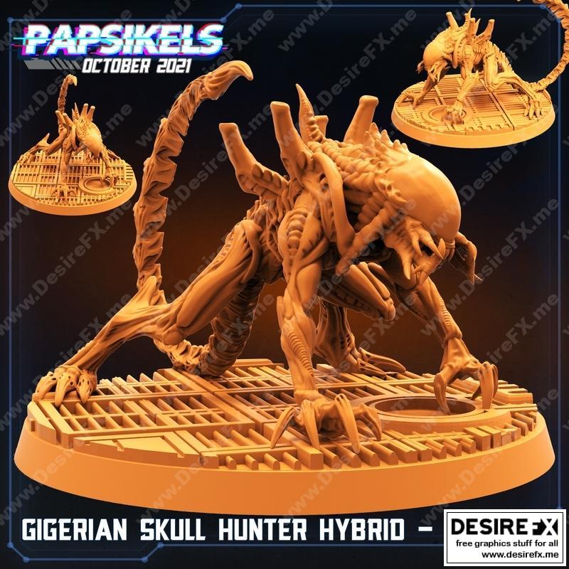 Gigerian Skull Hunter 3D打印模型|Gigerian Skull Hunter Hybrid – G
