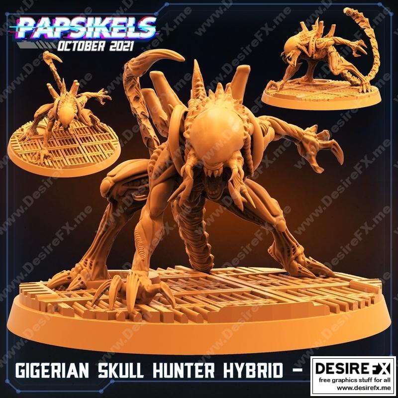 Gigerian skull hunter 3D打印模型|Gigerian Skull Hunter Hybrid – F