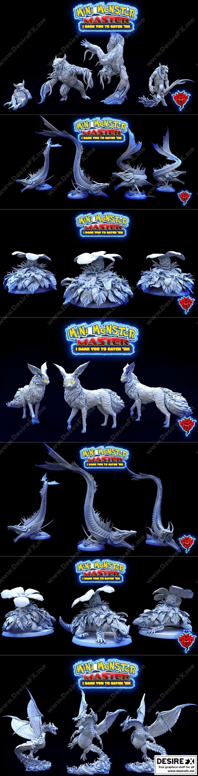 迷你怪物大师：挑战捕捉它们——3D打印模型|Mini Monster Master: I Dare You To Catch Em – 3D Print Model STL