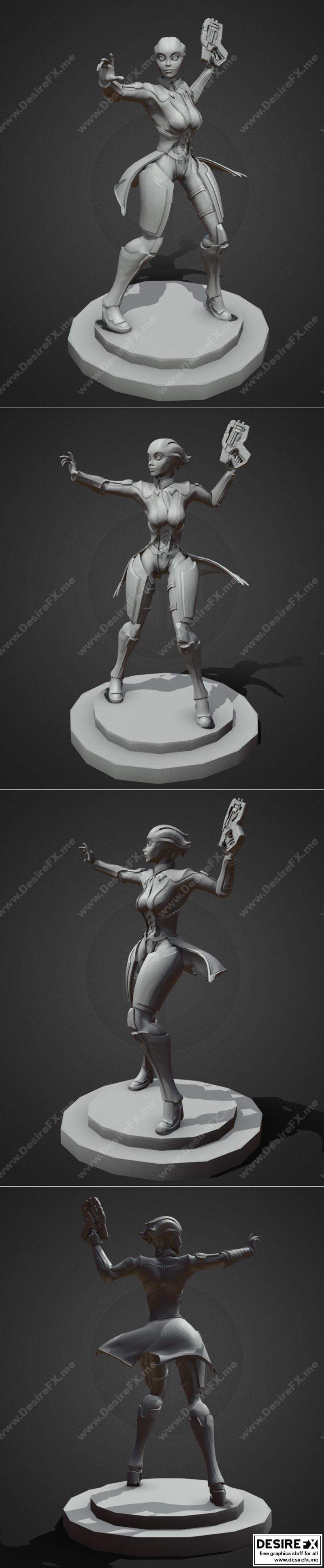 Liara雕像3D打印模型|liara statue1