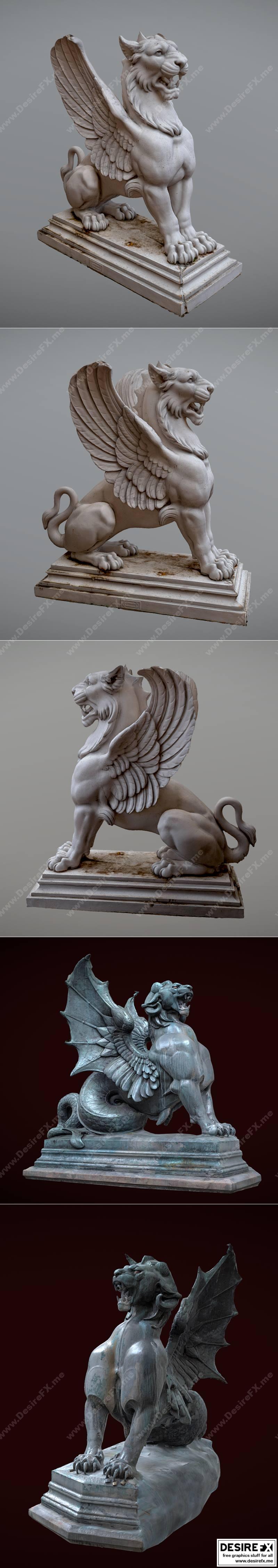 龙翼——19世纪 Griffon 龙 3D打印模型|Dragon ailé – 3 LOD and 19th century griffon